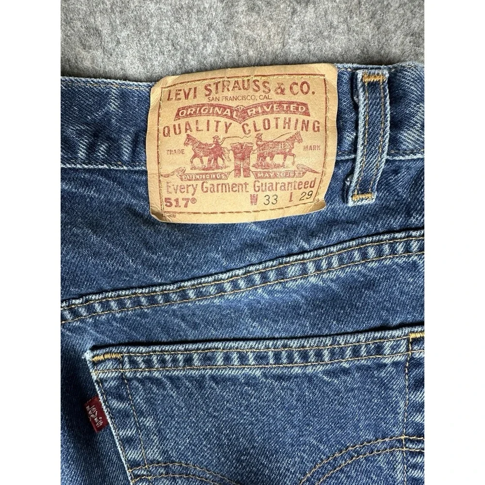 Levi's 517 Jeans Mens 32x27 Actual Blue Bootcut Denim W33 L29 Y2K